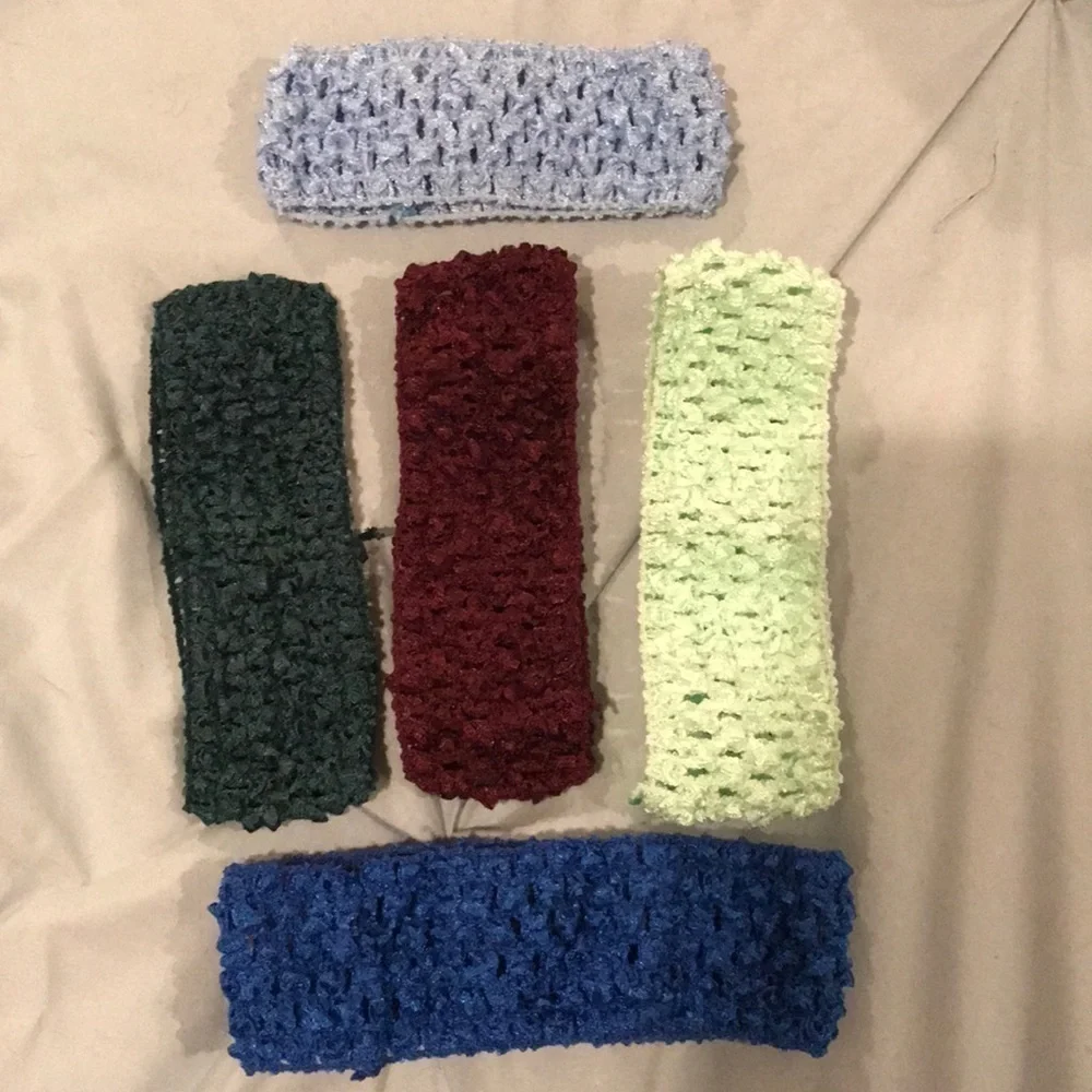 2/$15 - 10 Crochet Stretch Headbands Multicolor Neutral Baby Toddler Girls